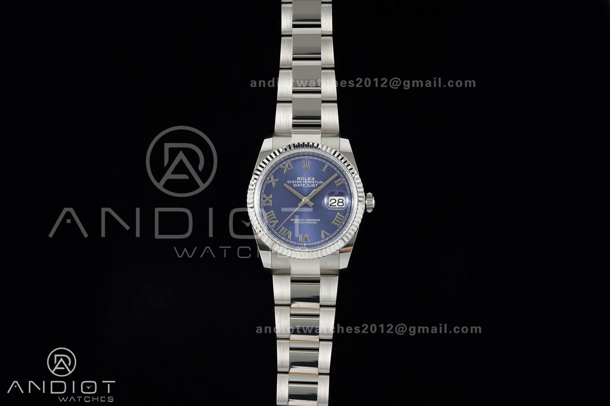 DateJust 36 SS 126234 ARF 1:1 Best Edition Blue Roman Dial on Oyster Bracelet DD3235